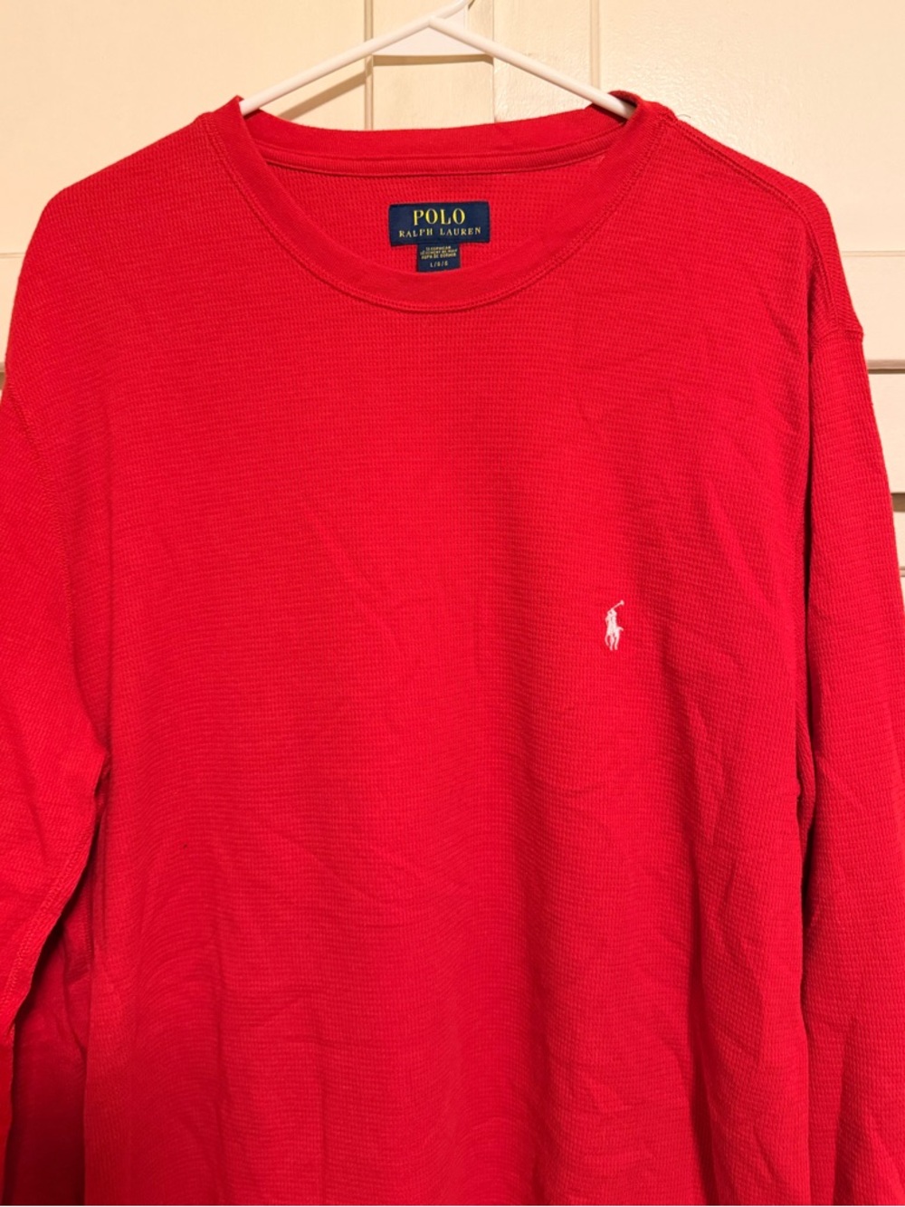 Polo by Ralph Lauren Red Waffle Knit Shirt